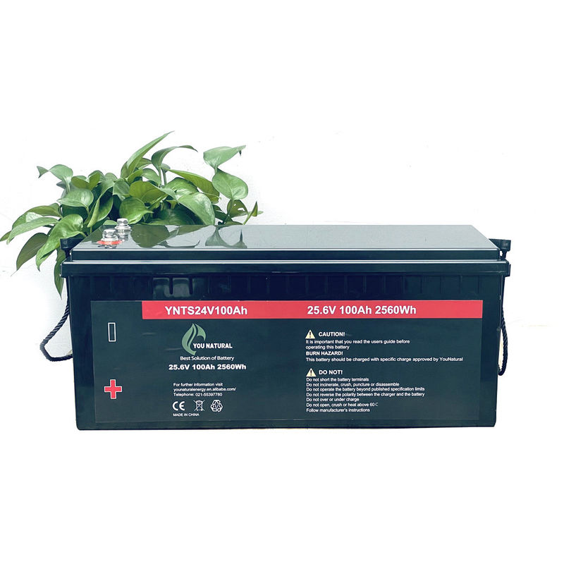 Baterai 24V LiFePo4 3000 Siklus Umur Panjang 2560wh 100ah Baterai Lithium Ion Isi Ulang