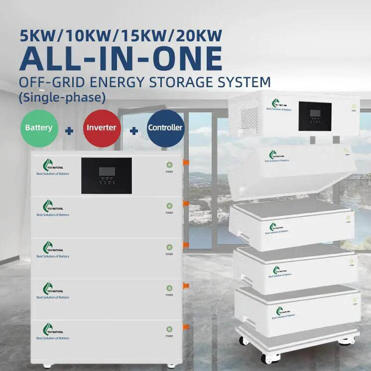 Off Grid 5 Sampai 20kWh Baterai Lithium Isi Ulang 400ah Semua Dalam Satu Sistem Baterai Surya