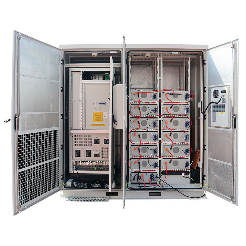 Kabinet Penyimpanan Energi 50W 100kW Lithium Ion Phosphate 100ah Penyimpanan Baterai Luar Ruang
