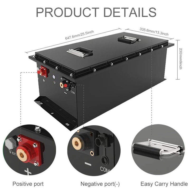 Baterai 5.12KWh Lithium RV Deep Cycle 51.2v 100ah Untuk Kereta Golf