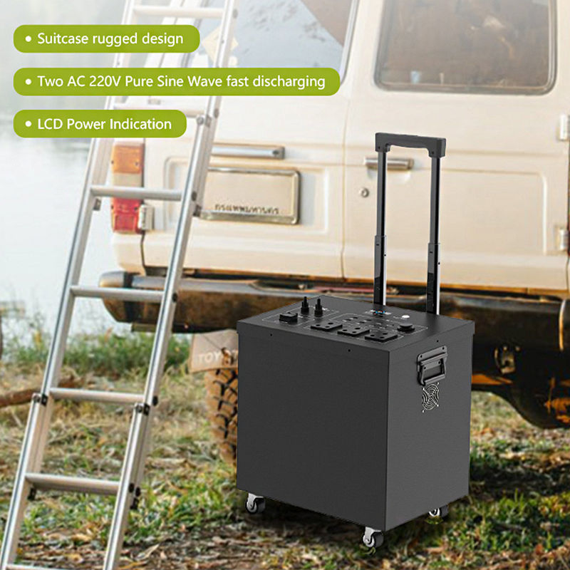 Generator Surya Portable Untuk Camping, 2500Wh Lifepo4 Pembangkit Listrik Portable
